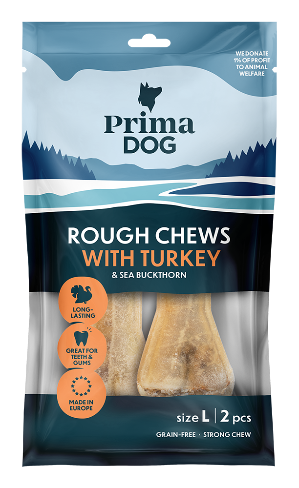 PD Rough Chews Kalkon & Havtorn L 13,5cm, 140g