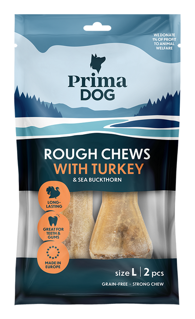 PD Rough Chews Kalkon & Havtorn L 13,5cm, 140g