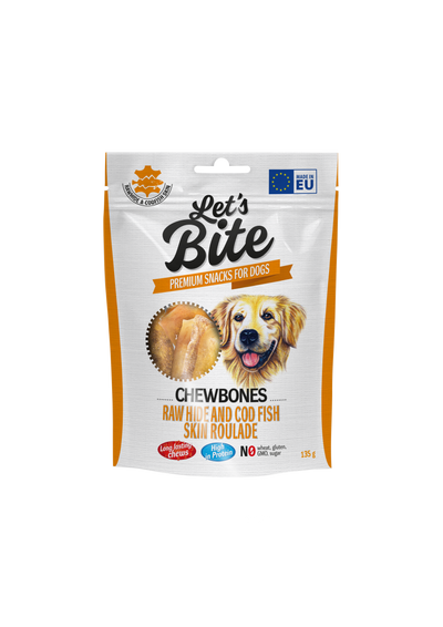 Let´s Bite Meat Tuggben Råhud & torskskinn rulader 135g