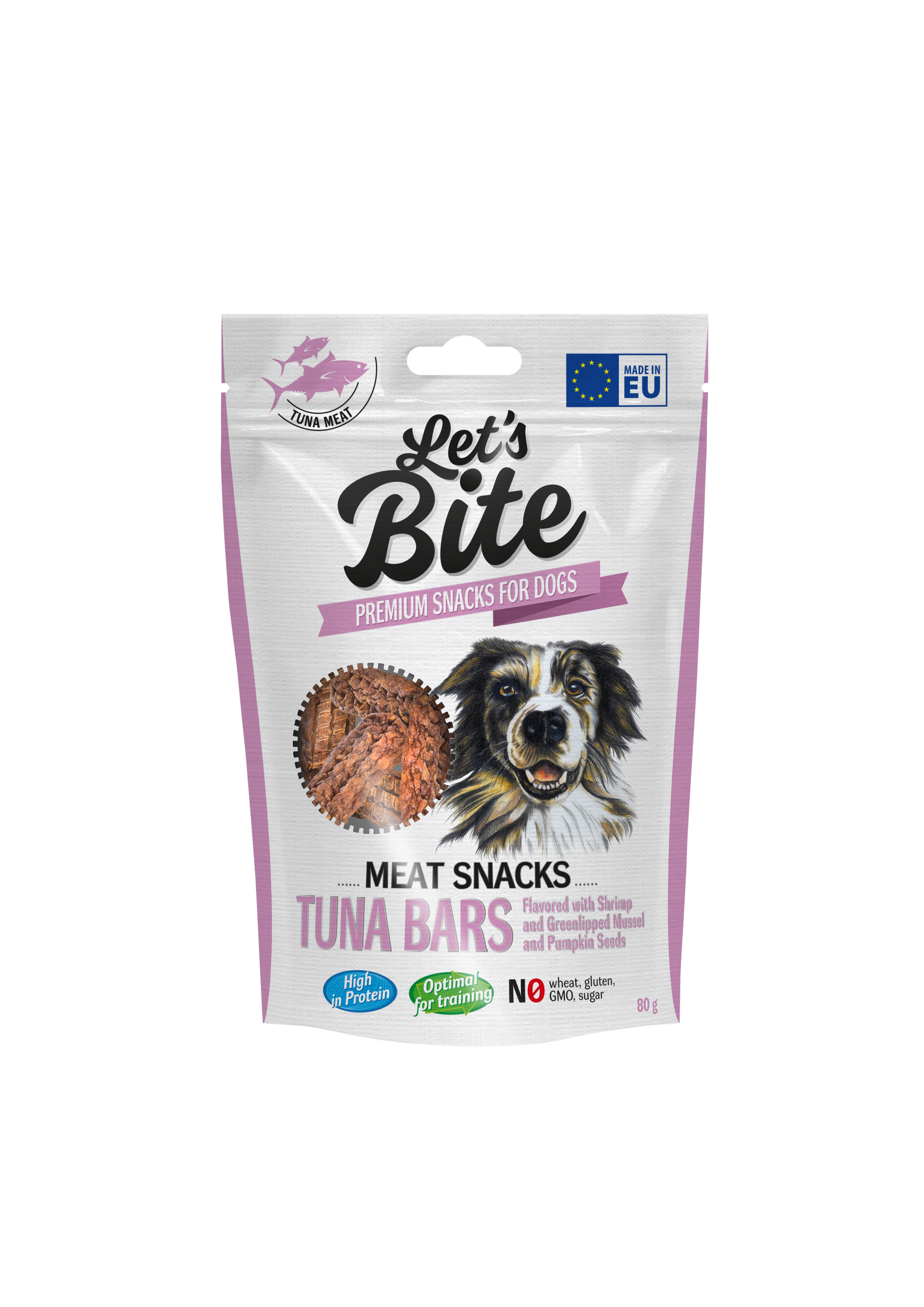 Let´s Bite Meat Snacks. Tonfiskbars med räkor pumpafrön 80g