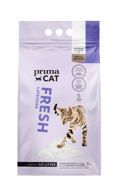 PC Fresh Lavendel kattsand, vit 5L