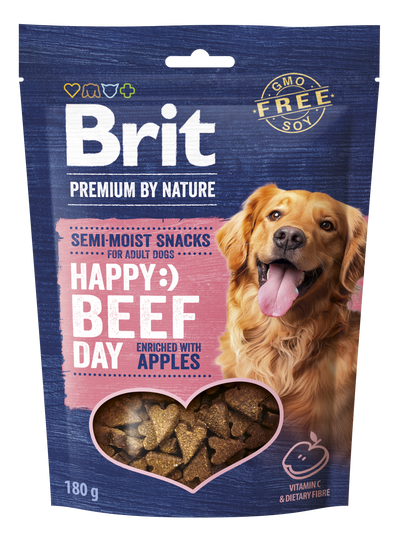 Brit PbN Semi-moist Snacks Biff & Äpple 180g