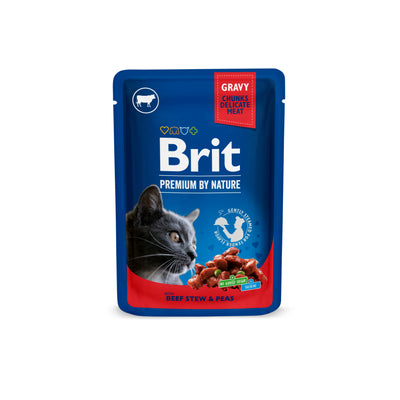 Brit Premium Katt Biff & Ärtor i Sås 100g