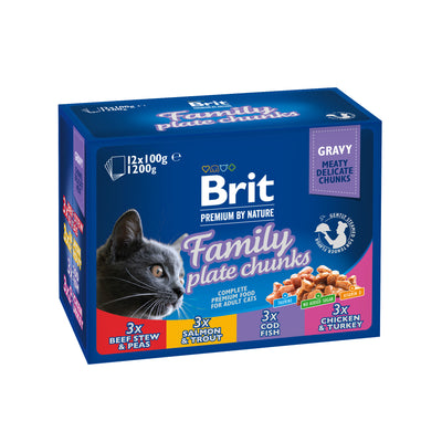 Brit Premium Katt Fisk & Köttbitar i Sås 12x100g