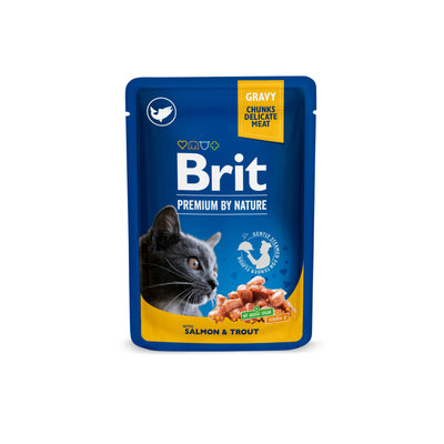 Brit Premium Katt Lax & Forell i Sås 100g