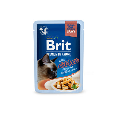 Brit PbN Katt Sterilized Filéer i Sås Kyckling 85g