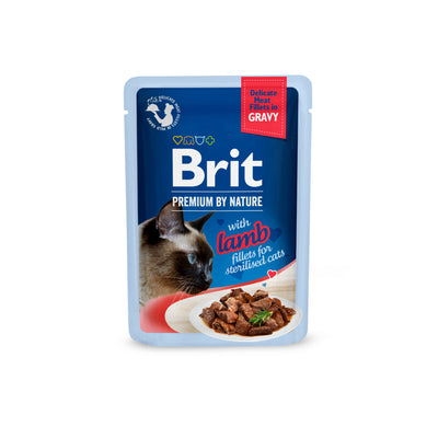 Brit PbN Katt Sterilized Filéer i Sås Lamm 85g