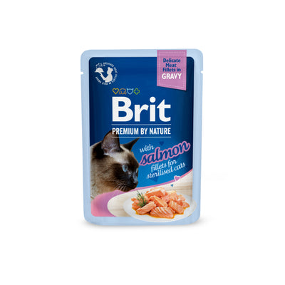 Brit PbN Katt Sterilized Filéer i Sås Lax 85g