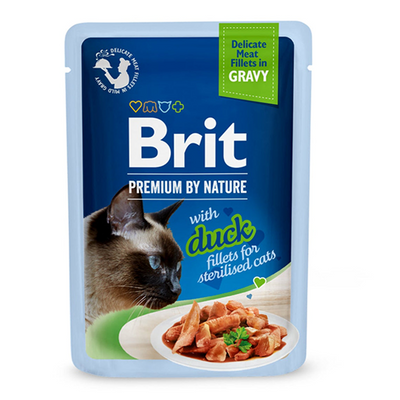 Brit PbN Katt Sterilized Filéer i Sås Anka 85g