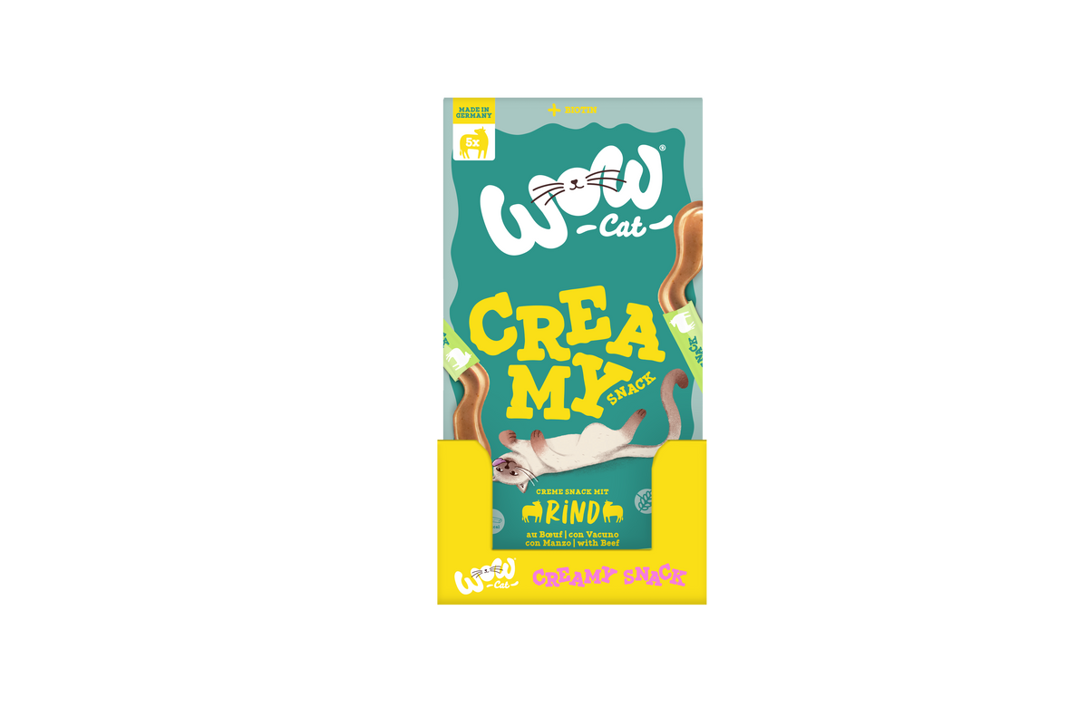 WOW CAT Krämiga snacks med Biff 5x16g