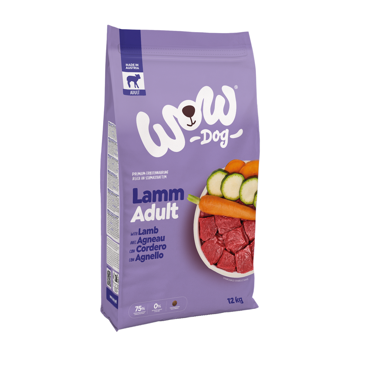 WOW TORRFODER VUXEN med Lamm 12kg