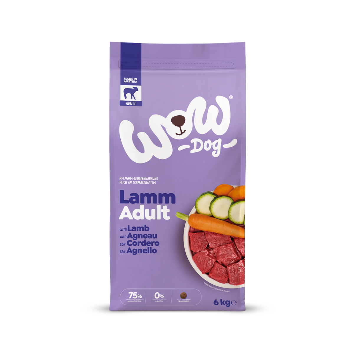 WOW TORRFODER VUXEN med Lamm 6kg