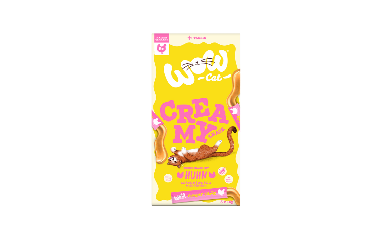 WOW CAT Krämiga snacks med kyckling 5x16g