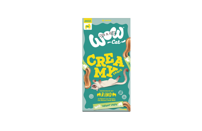 WOW CAT Krämiga snacks med Biff 5x16g