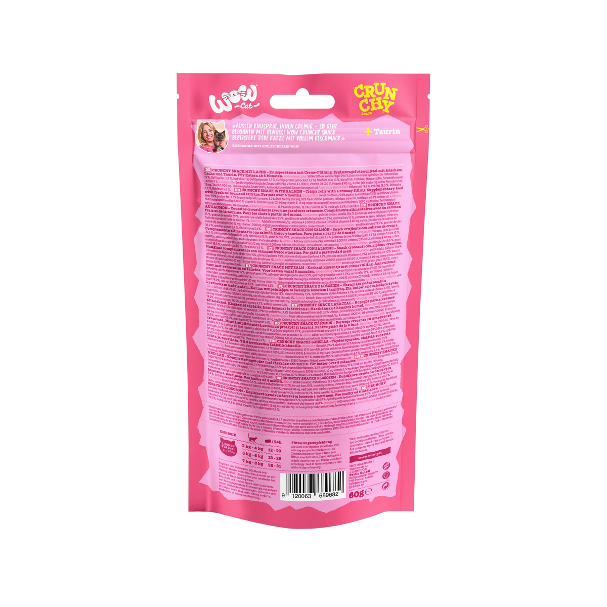WOW CAT Krispiga snacks med lax 60g
