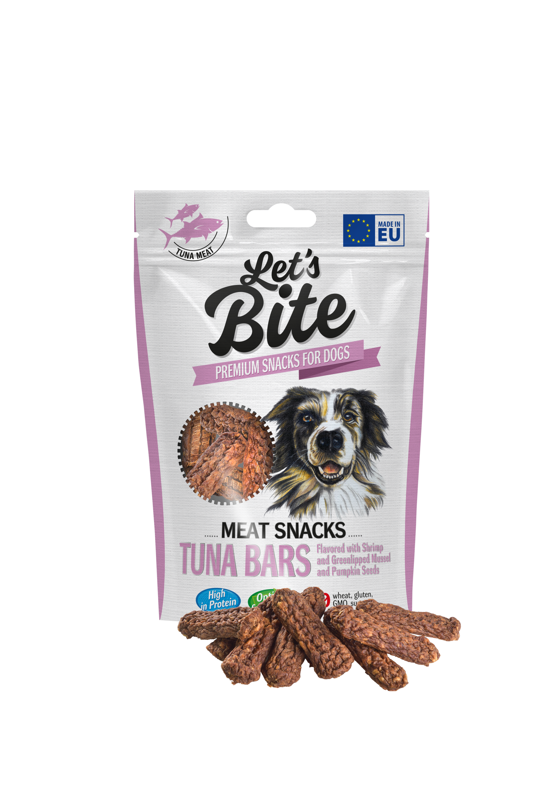 Let´s Bite Meat Snacks. Tonfiskbars med räkor pumpafrön 80g