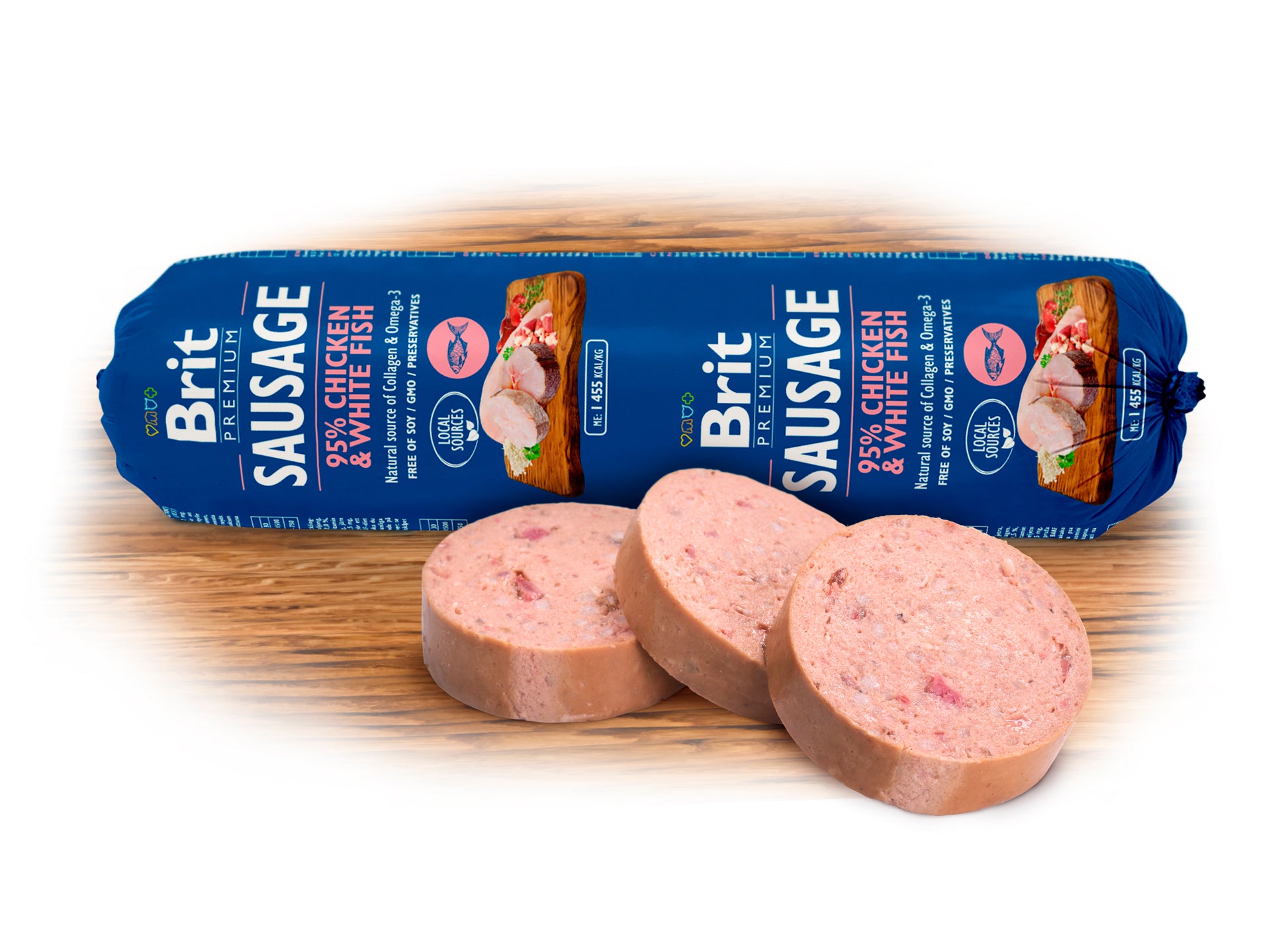 Brit Premium Korv Kyckling & Vit fisk 800g