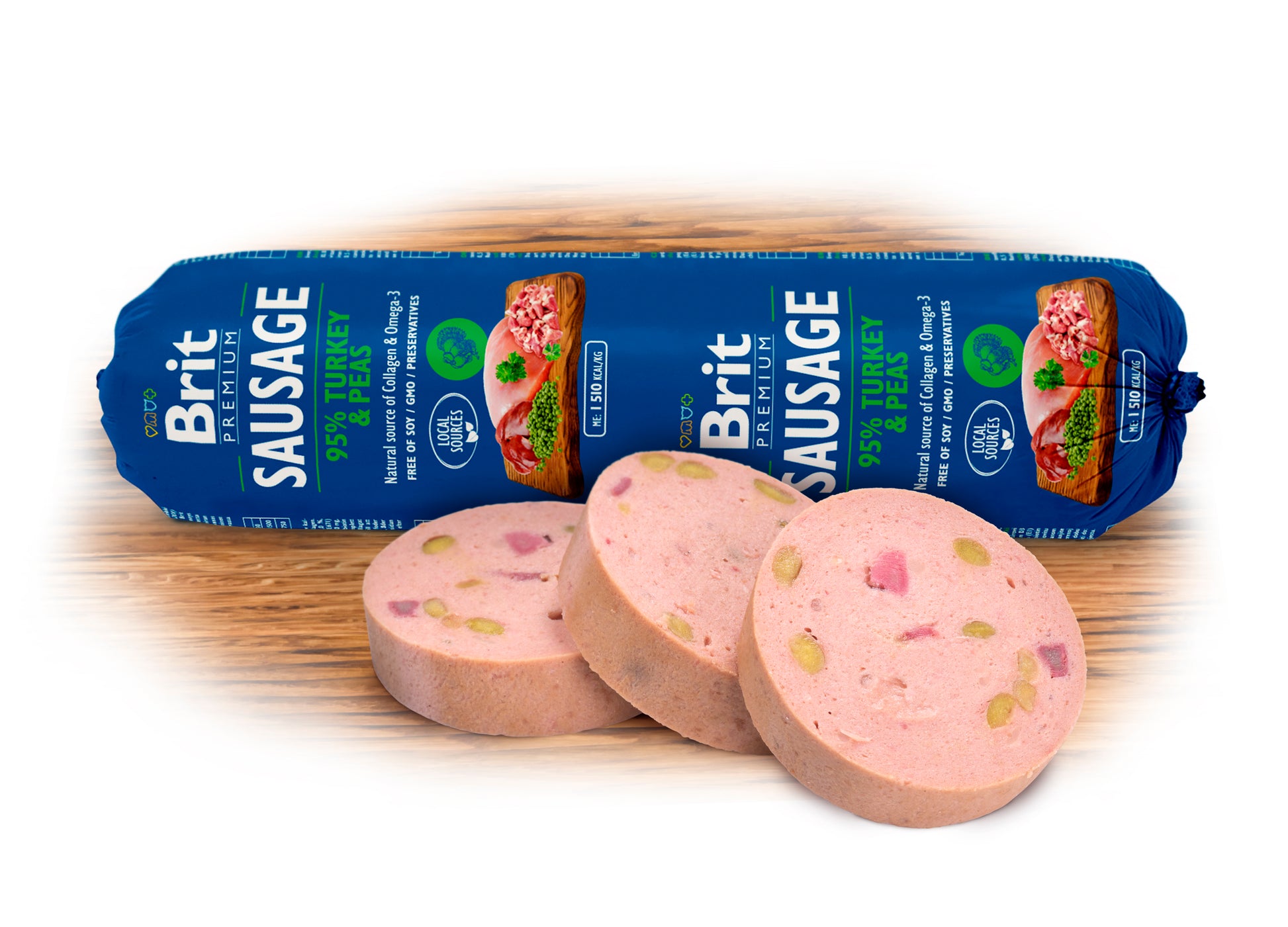 Brit Premium Korv Kalkon & Ärtor 800g